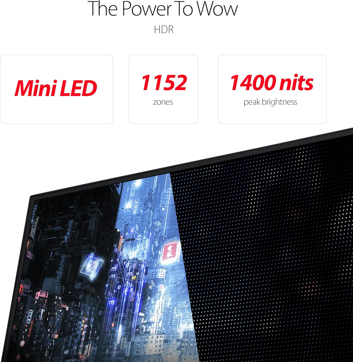 ASUS ROG Swift PG32UQX 32-Inch 4K UHD Gaming Monitor – 144Hz, Mini-LED IPS, G-SYNC Ultimate, DisplayHDR 1400, Quantum Dot, Full Array Local Dimming, HDMI, DisplayPort